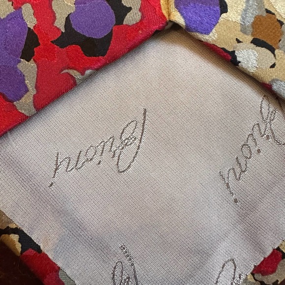 Vintage Brioni Silk Multicolored Abstract Floral Tie One Size - Picture 5 of 6